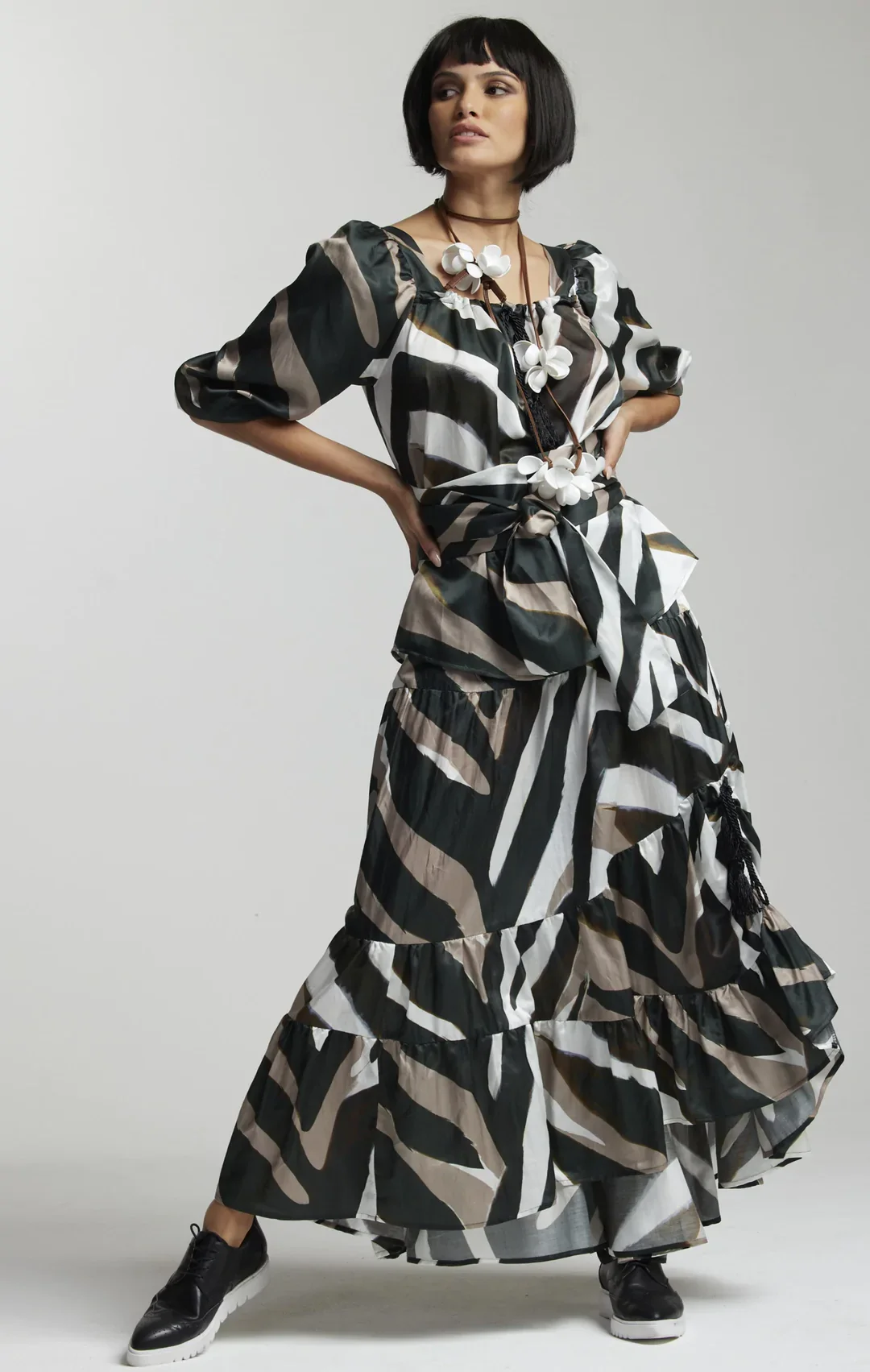 Paula Ryan Layered Skirt - Maxi Zebra - Image 3