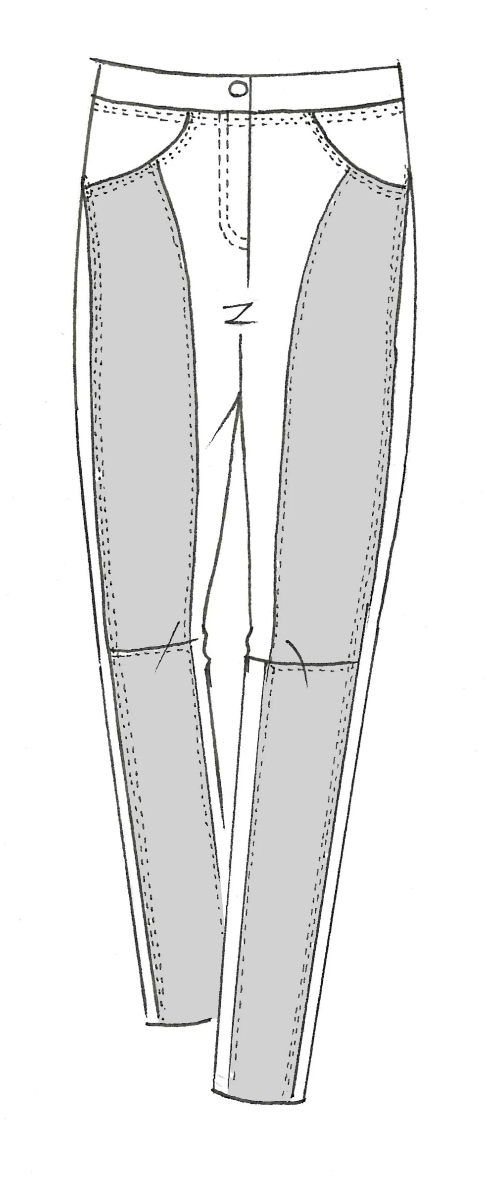 Paula Ryan Leather Front Curve Seam Jean - Image 5