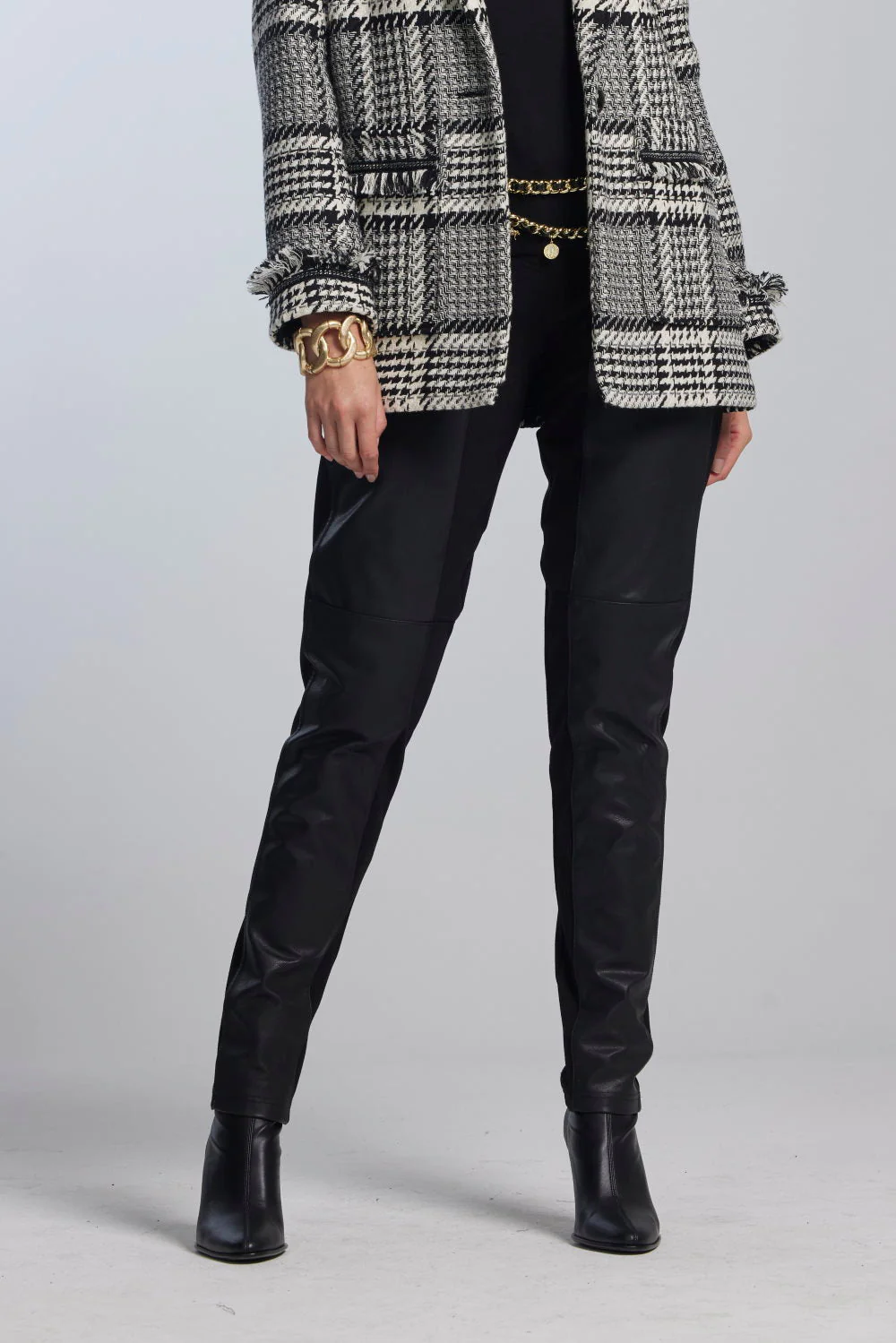 Paula Ryan Leather Front Curve Seam Jean - Image 6