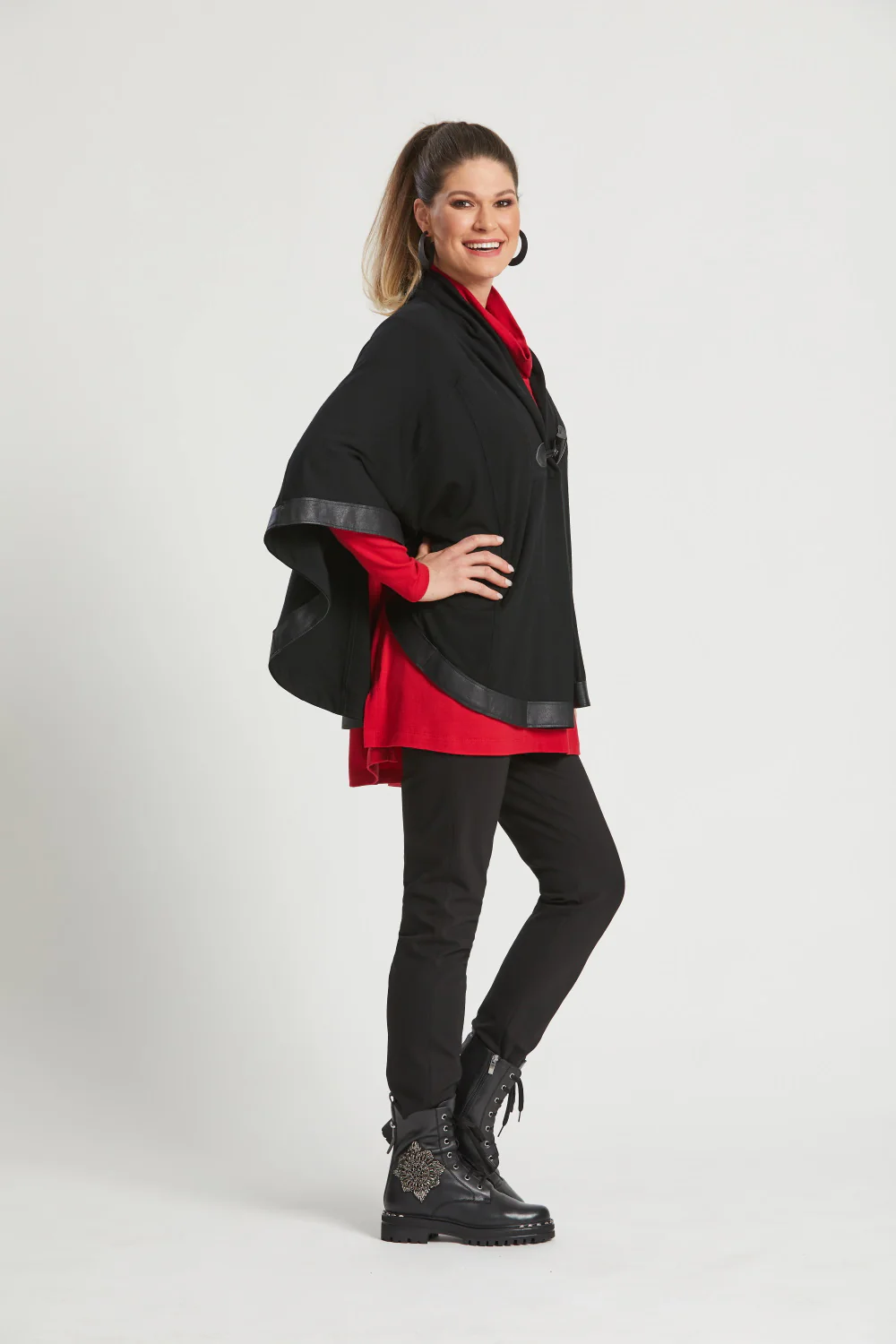 Paula Ryan Leather Trim  Cape - Image 3