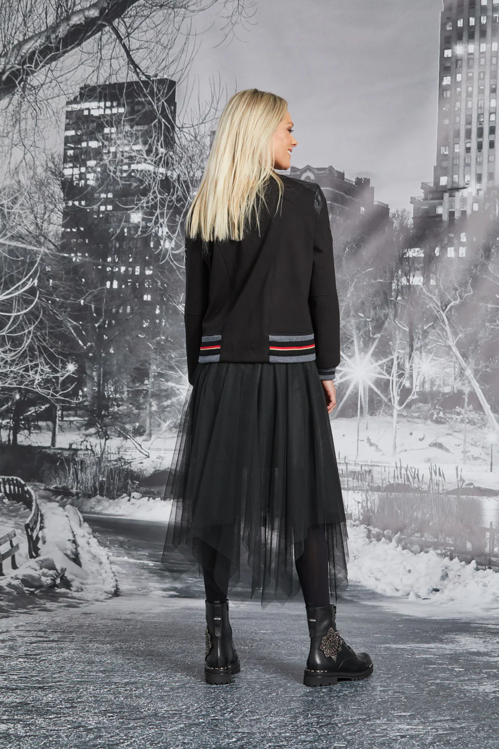 Paula Ryan Leather Trim Roma Bomber - Image 2