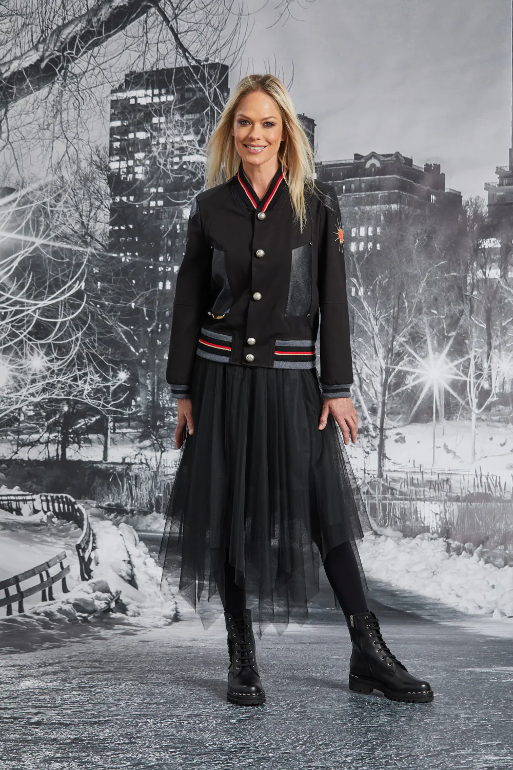 Paula Ryan Leather Trim Roma Bomber - Image 4