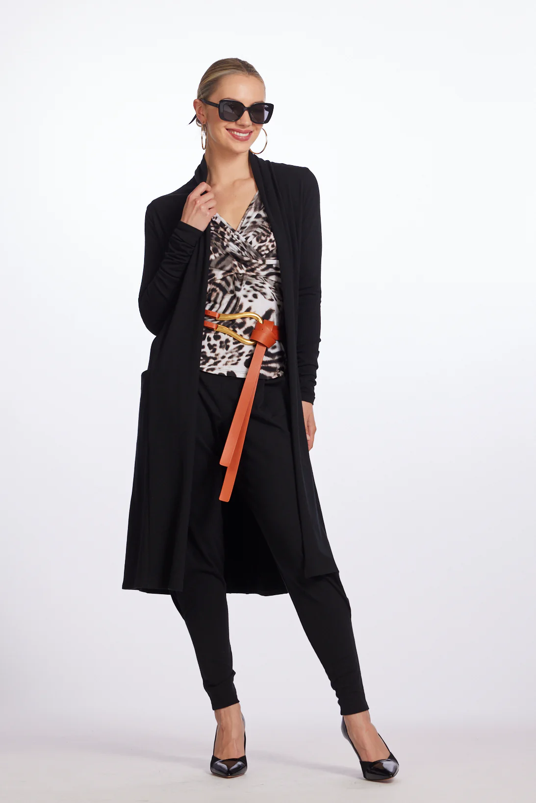 Paula Ryan Merino Long Shrug - Black - Image 2
