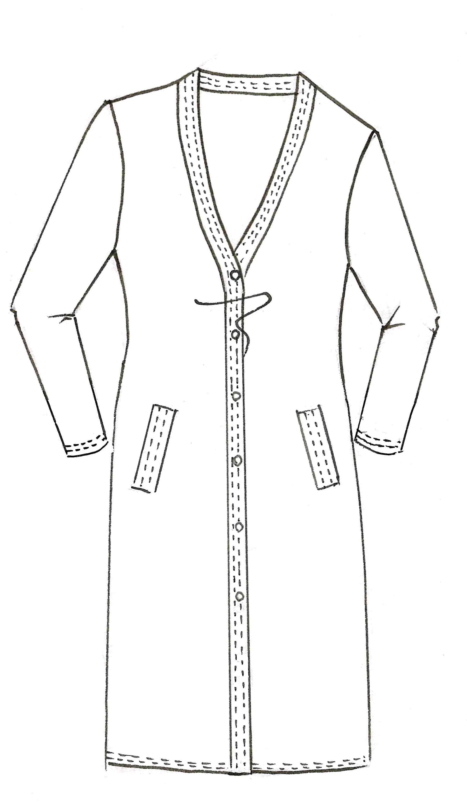 Paula Ryan Merino Dome Shaped Cardi - French Navy - Image 3