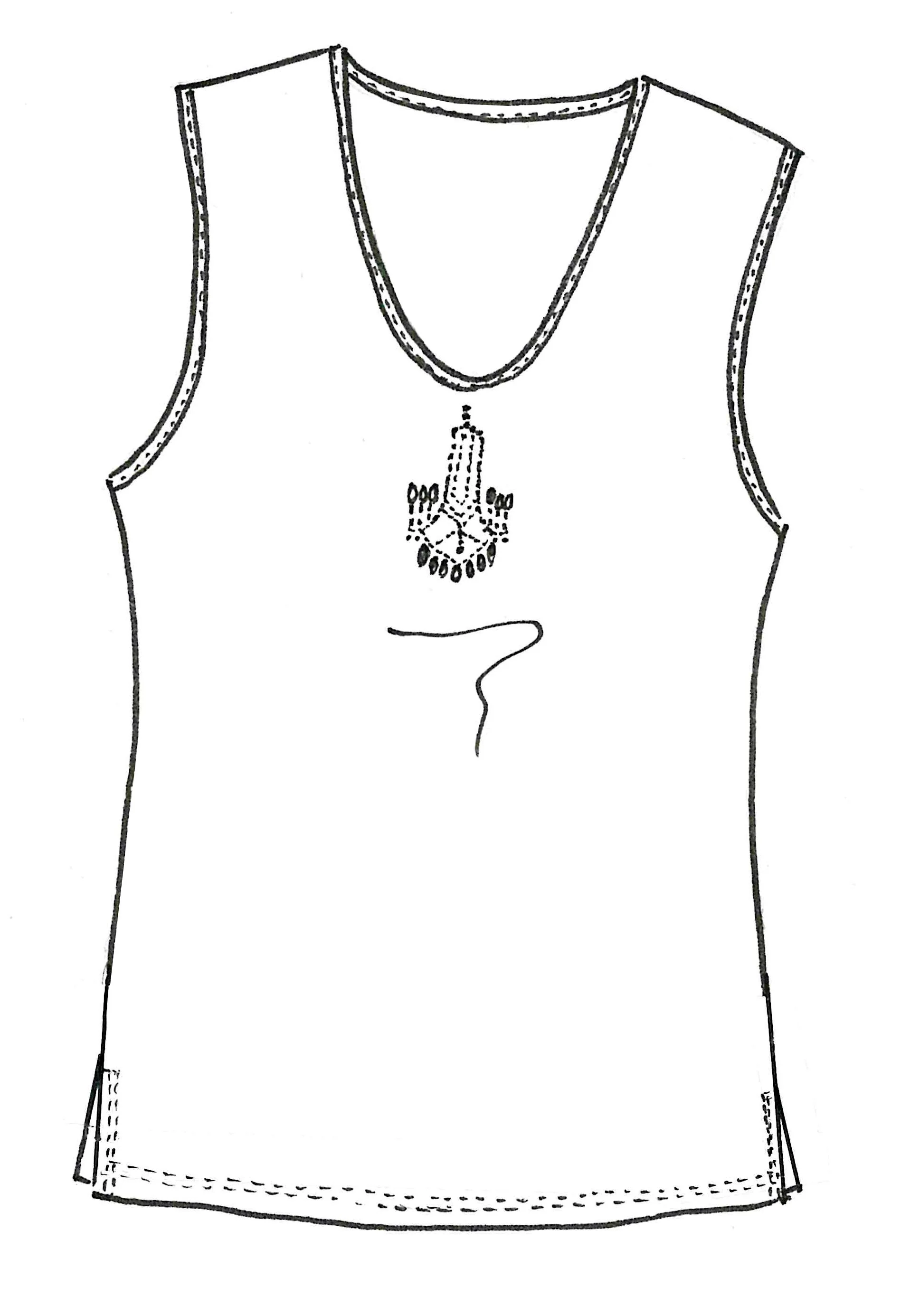 Paula Ryan Modal Chandelier Singlet - Black/Silver - Image 2