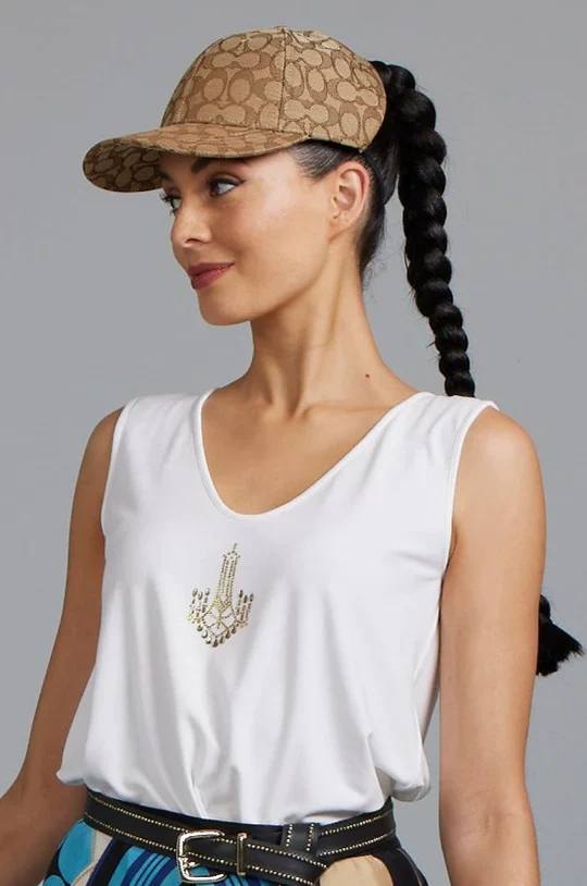 Paula Ryan Modal Chandelier Singlet - White/Gold