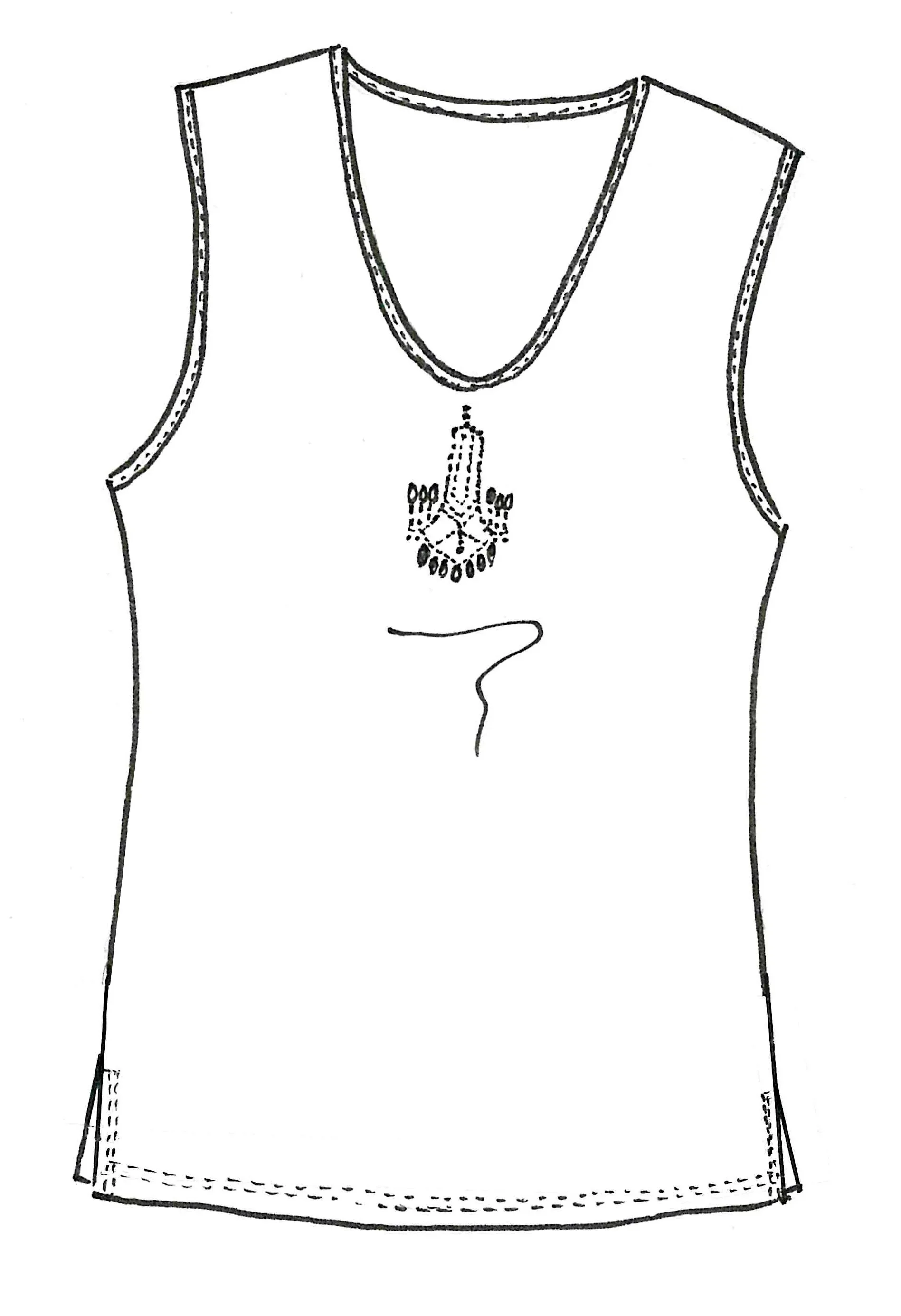 Paula Ryan Modal Chandelier Singlet - White/Gold - Image 3