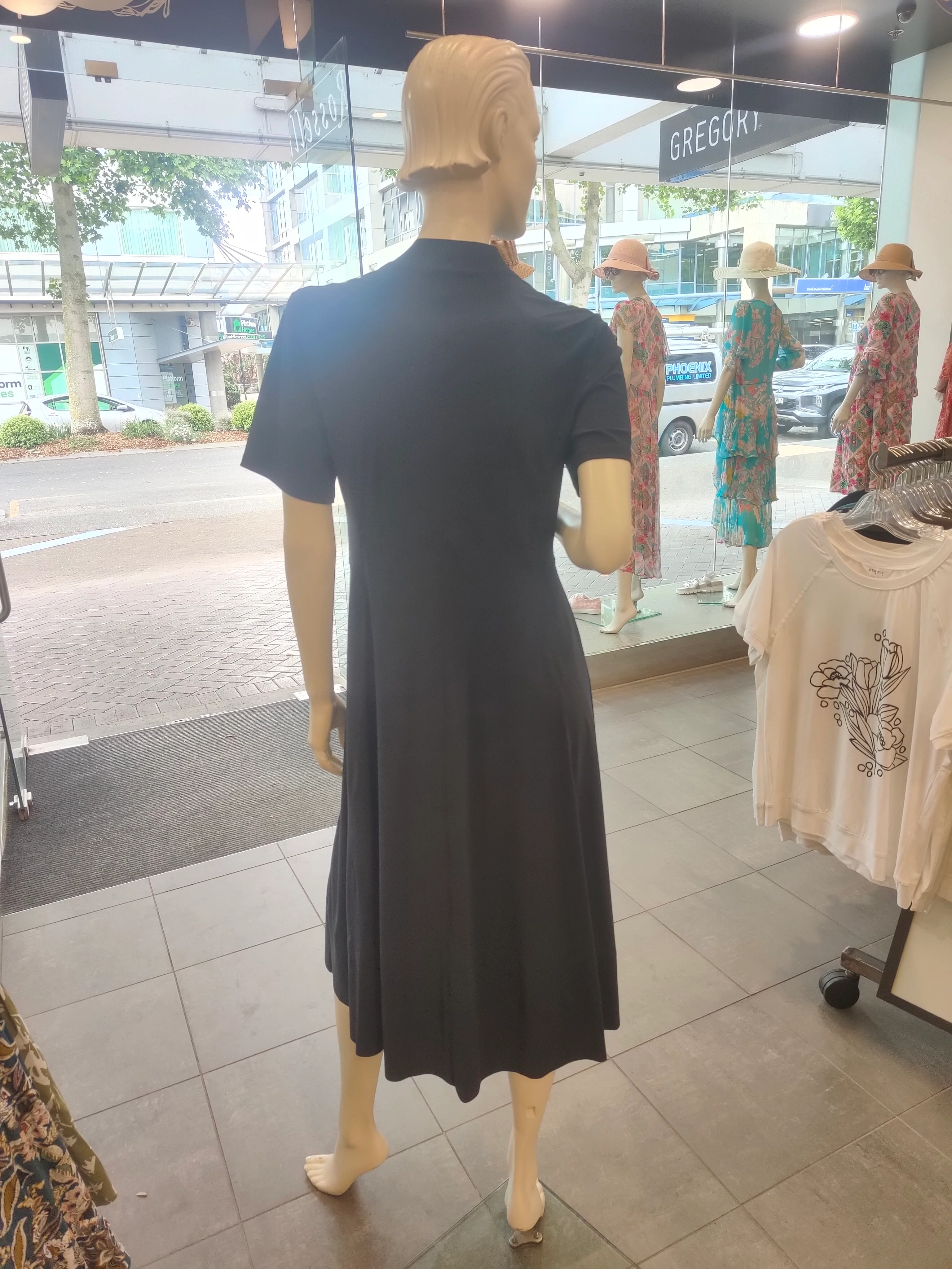 Paula Ryan Notched Neck Dress - Black - Image 2