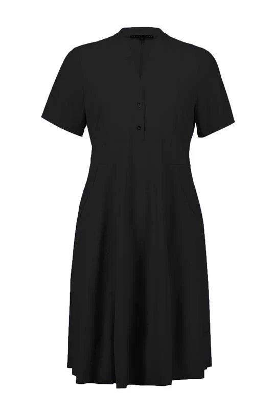 Paula Ryan Notched Neck Dress - Black - Image 3
