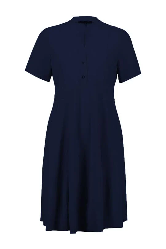 Paula Ryan Notched Neck Dress -Poppy Red - Image 3