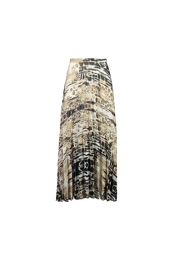Paula Ryan Panel Pleat Skirt - Leopard - Image 5