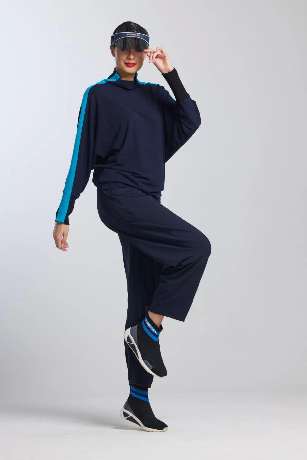 Paula Ryan Panelled Bell Crop Pant-Black - Image 2