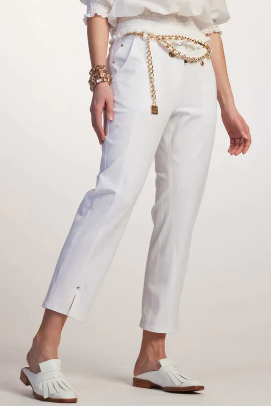 Paula Ryan Panelled Crop Jean - White - Image 4