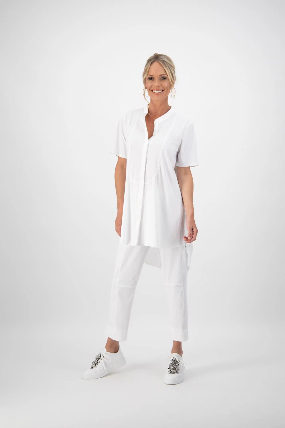 Paula Ryan Pleated Back Chiffon Shirt Black - Image 2