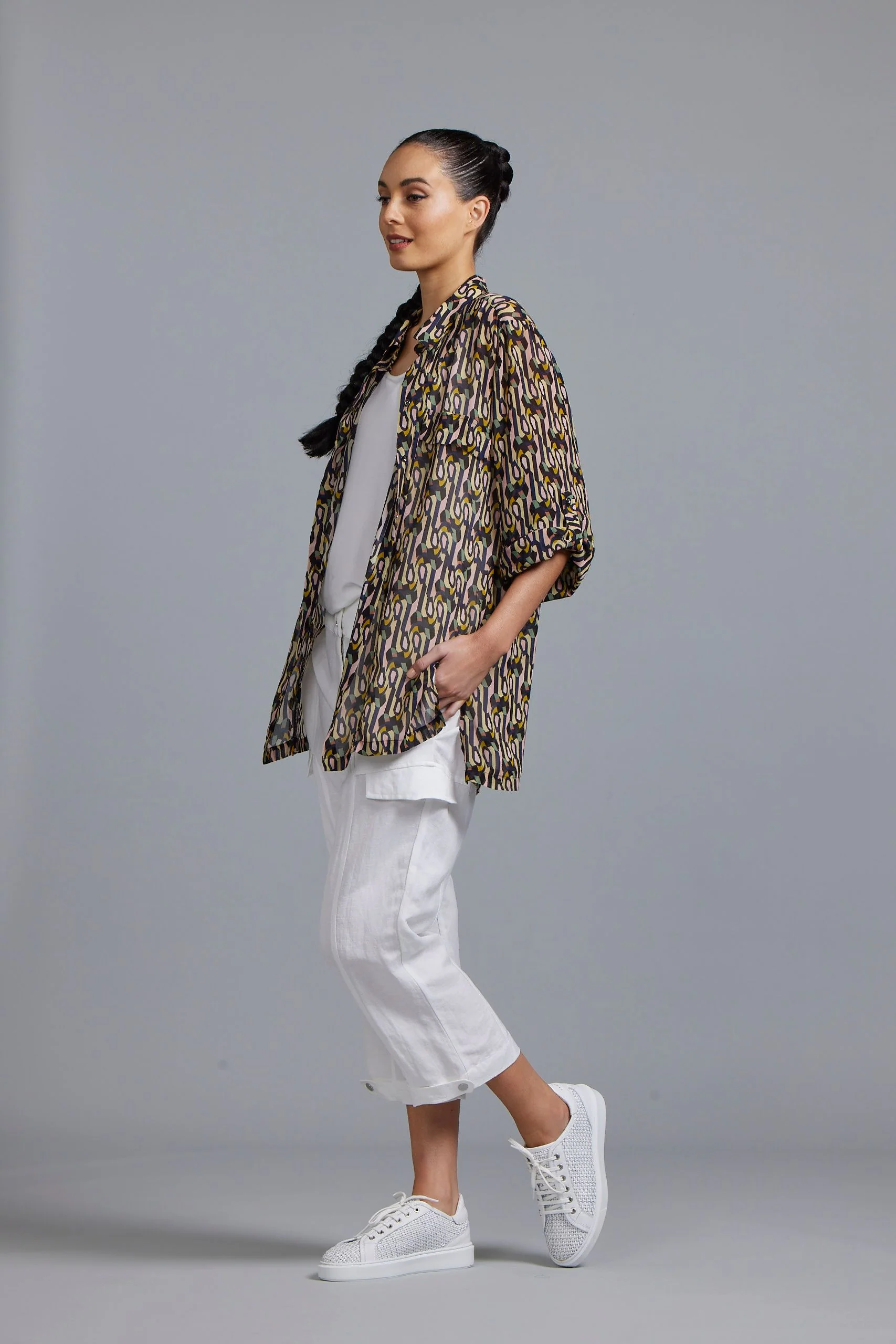 Paula Ryan Print Panel Shirt