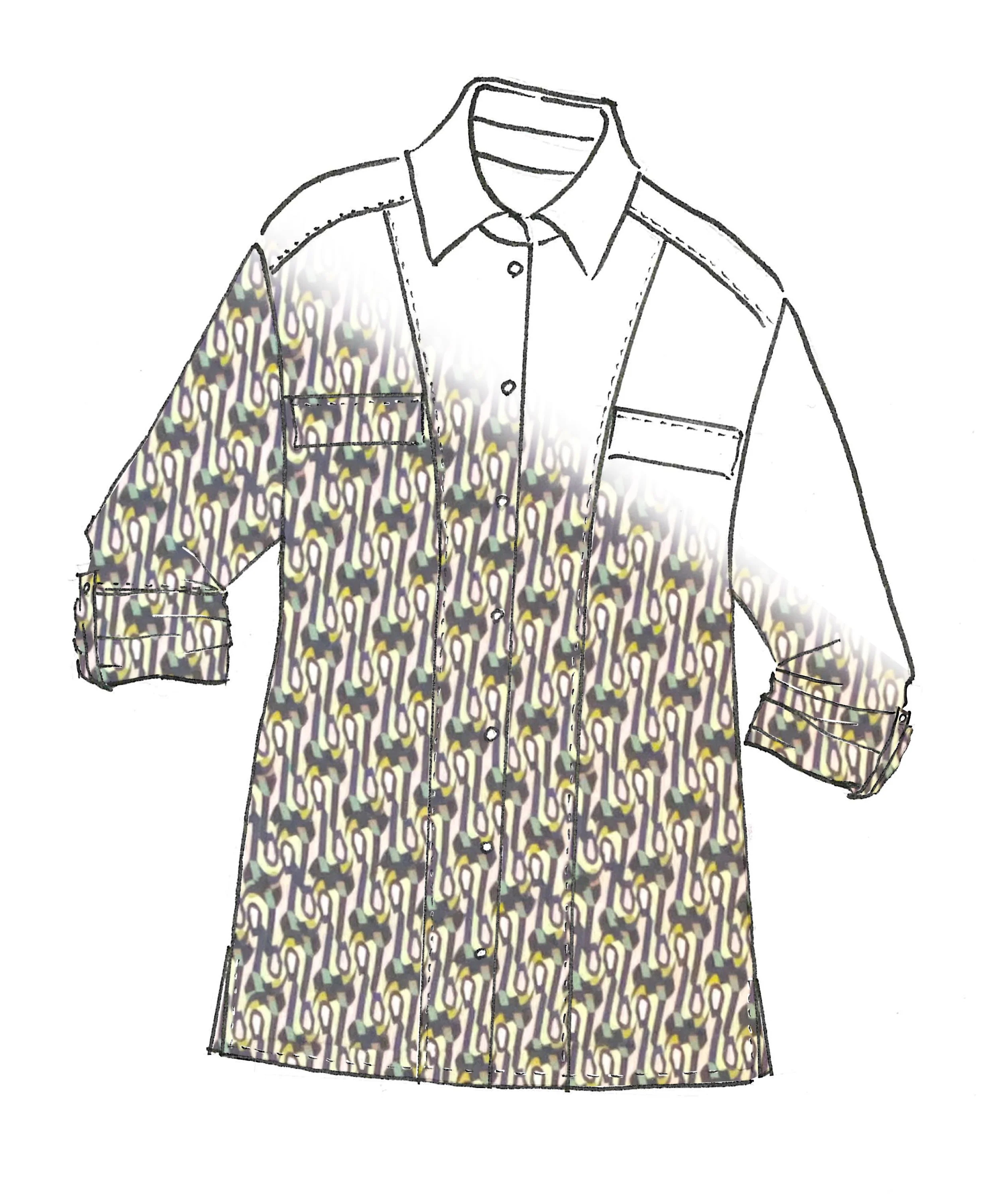 Paula Ryan Print Panel Shirt - Image 4