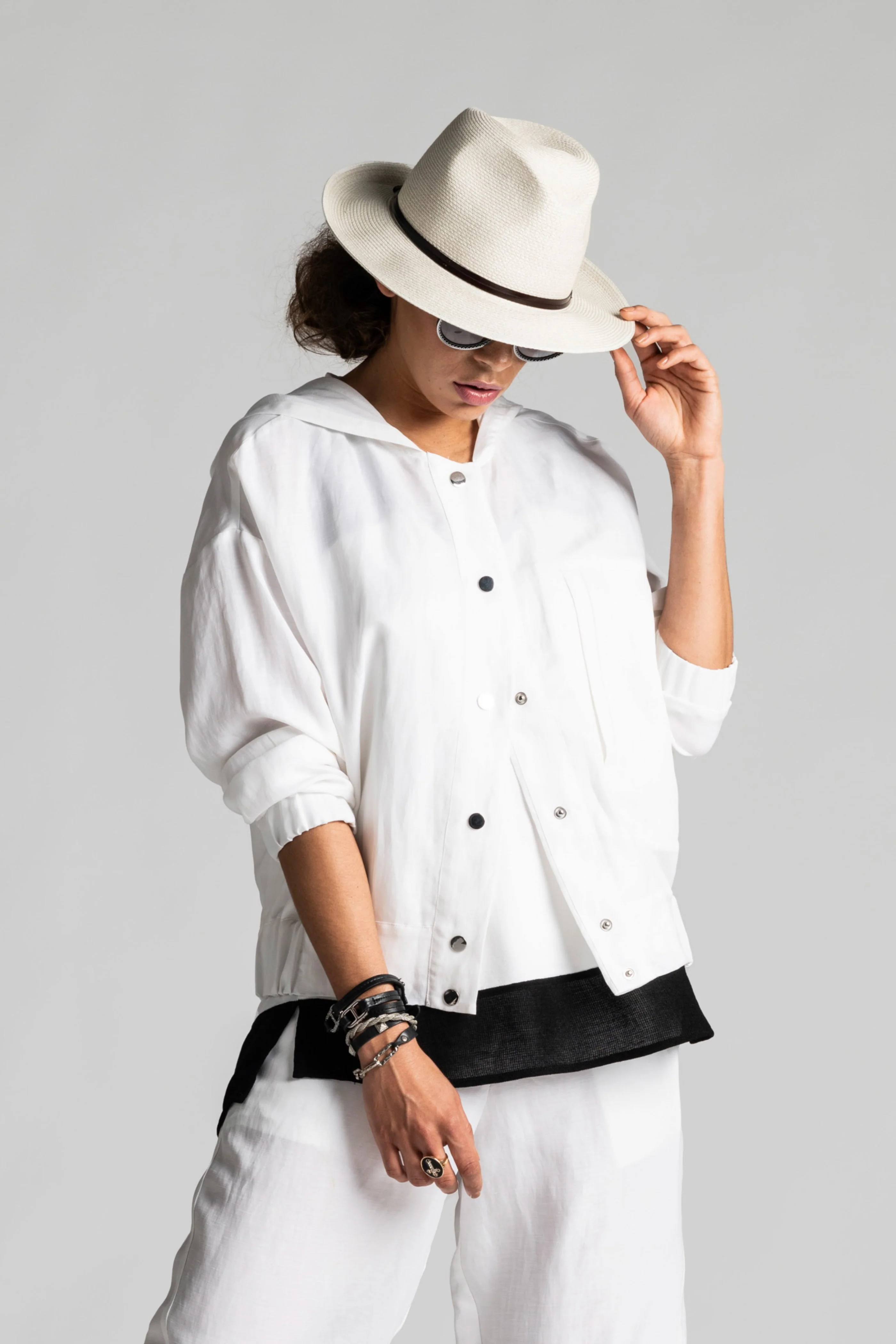 Paula Ryan Relaxed Boxy Jacket - White - Image 3