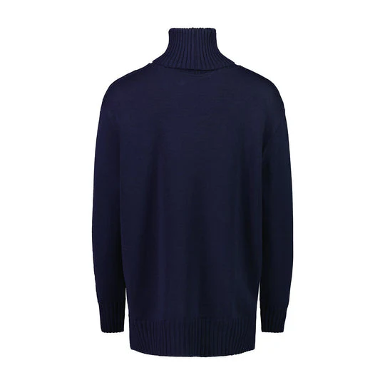 Paula Ryan Roll Neck Cable Jumper - French Navy - Image 3