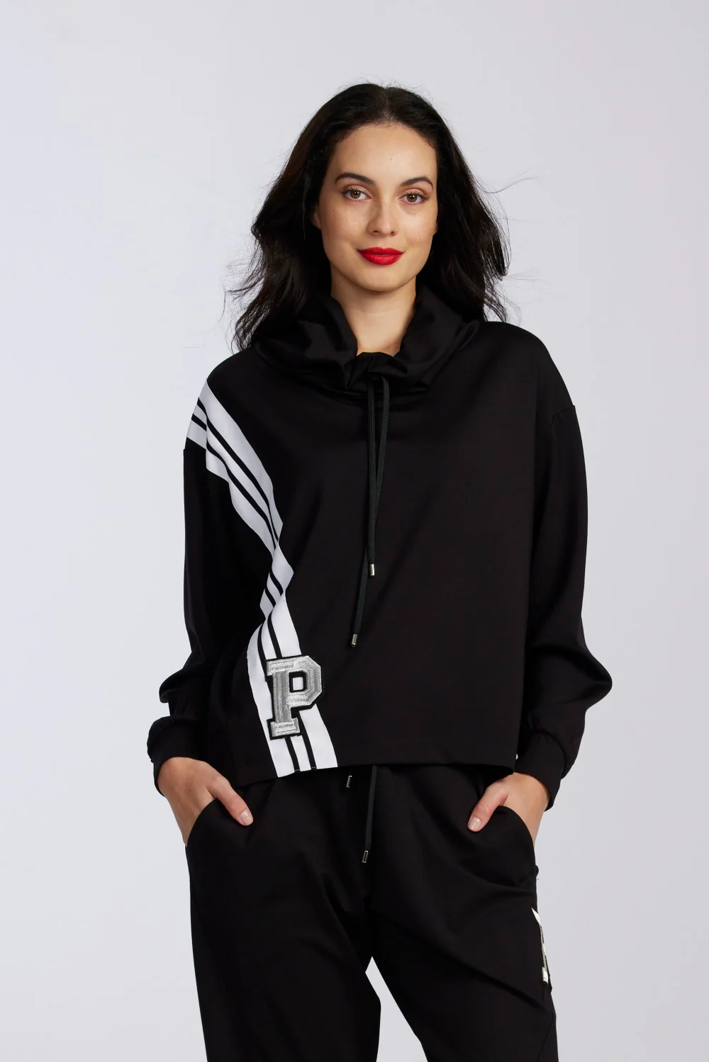 Paula Ryan Roma Cowl Neck Sweater - Black - Image 4