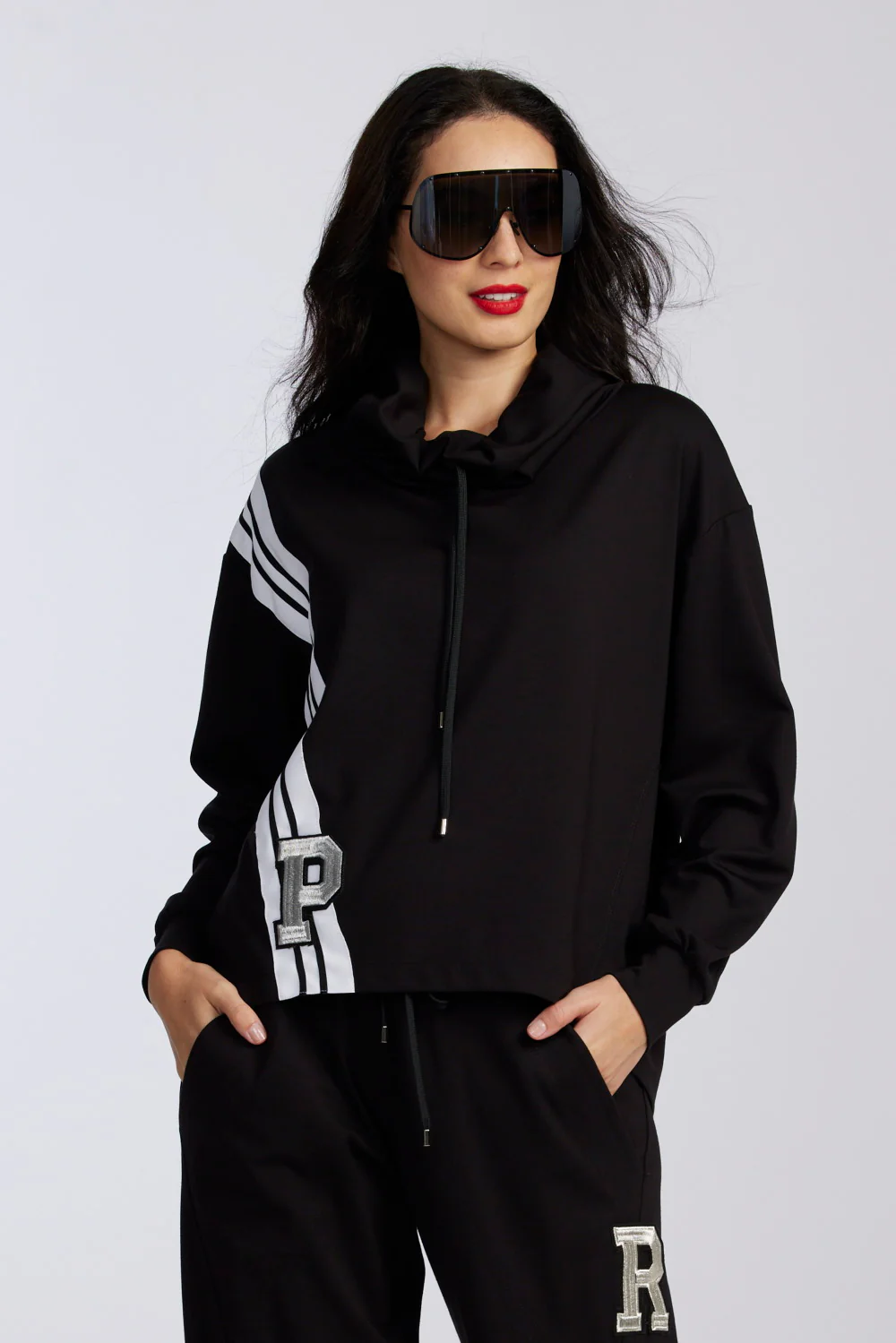 Paula Ryan Roma Cowl Neck Sweater - Black - Image 5
