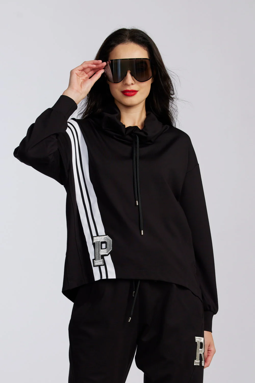 Paula Ryan Roma Cowl Neck Sweater - Black - Image 7