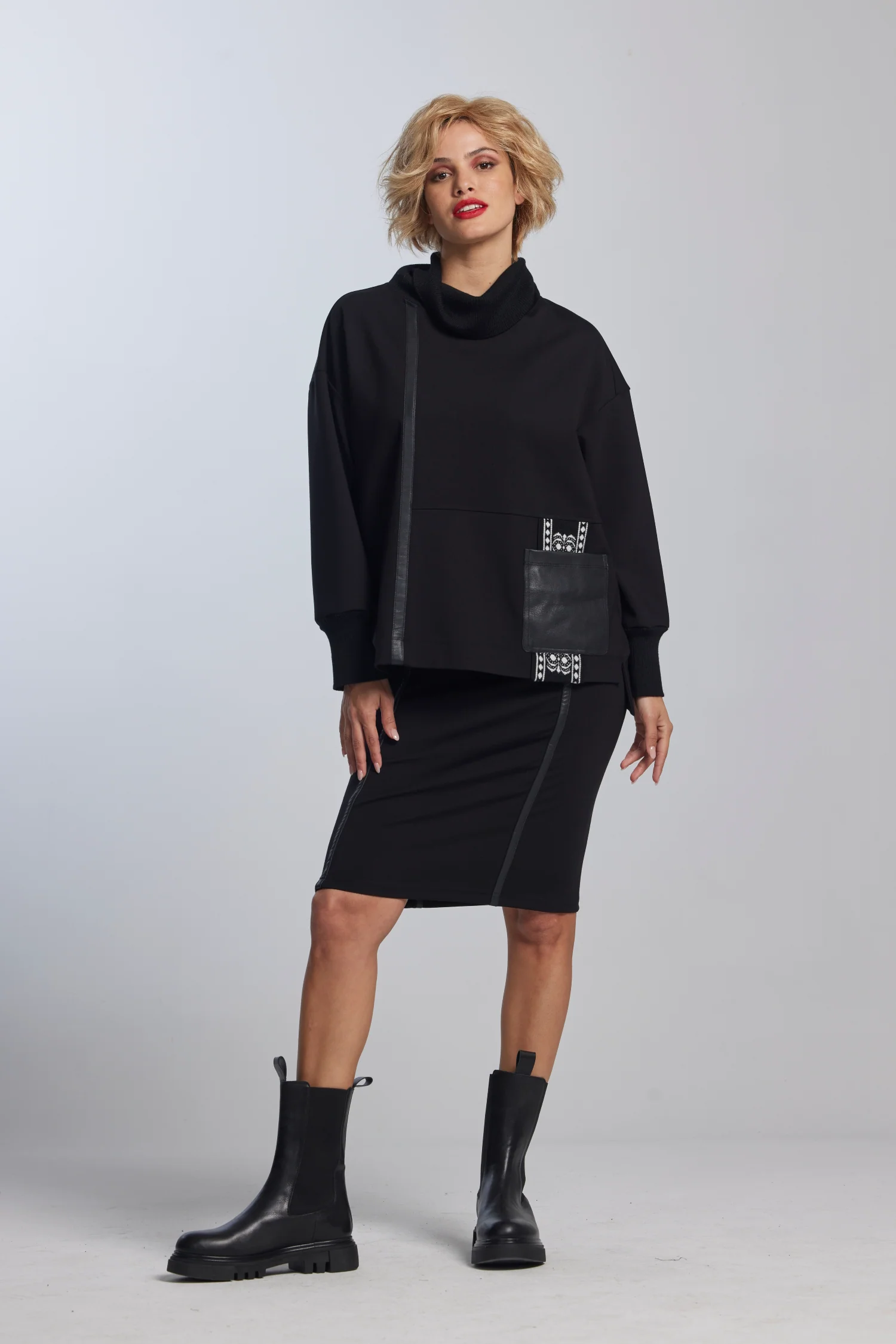 Paula Ryan Roma Merino And Leather Trim Sweater - Winter White - Image 2