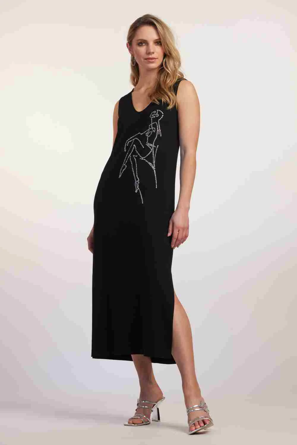 Paula Ryan Scoop V Bling Sheath Dress - Black - Image 2