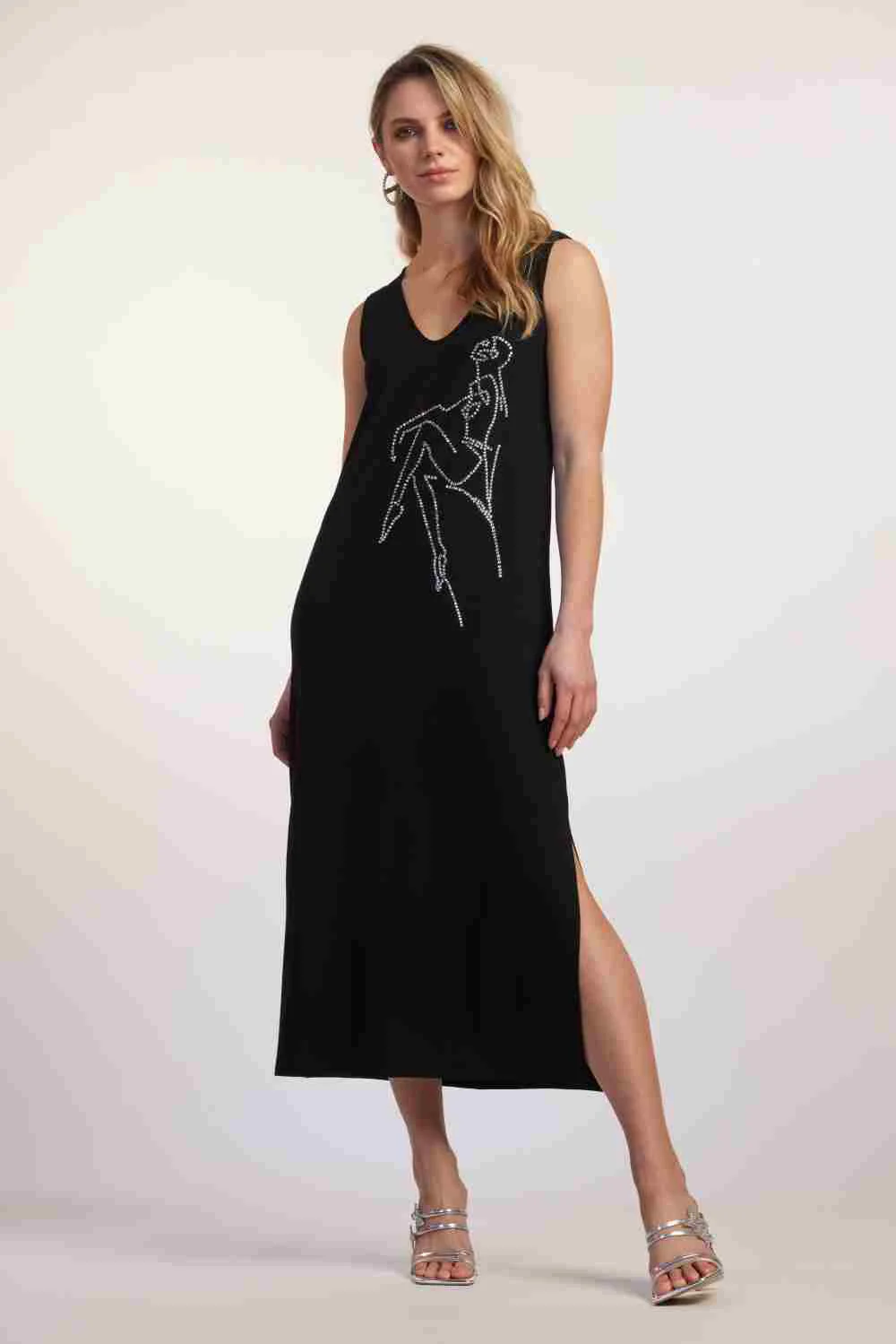 Paula Ryan Scoop V Bling Sheath Dress - Black - Image 3
