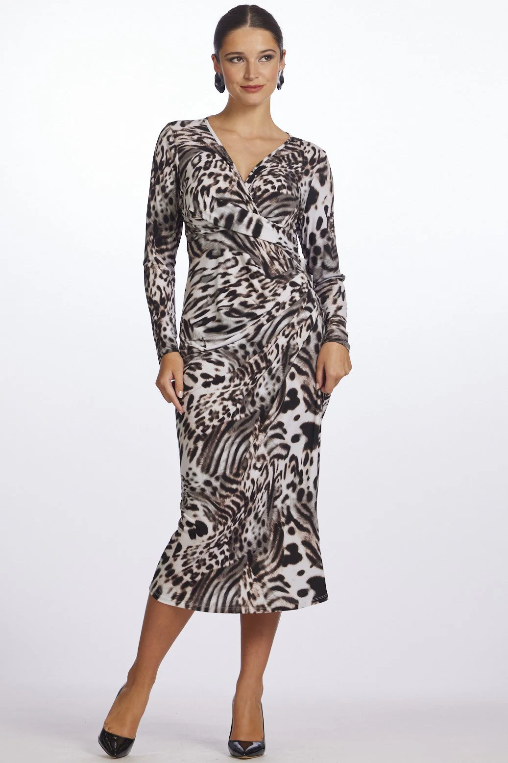 Paula Ryan Side Gather Crossover Dress - Image 2