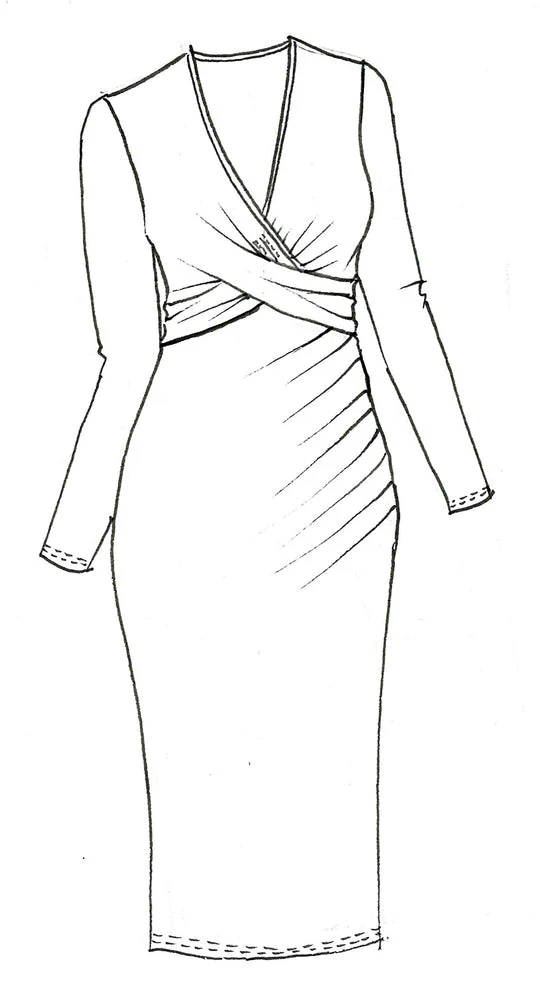 Paula Ryan Side Gather Crossover Dress - Image 3