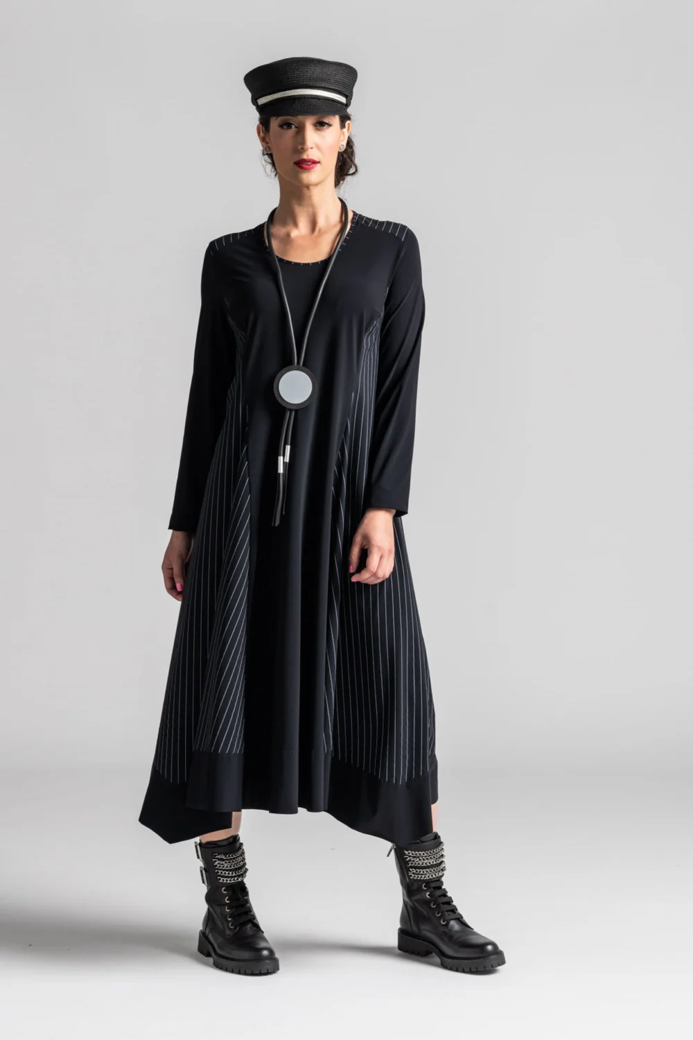 Paula Ryan Side Stripe A Line Tab Dress - Image 2