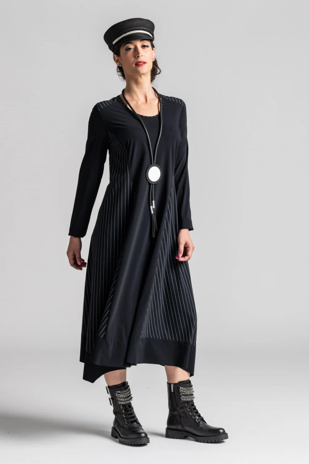 Paula Ryan Side Stripe A Line Tab Dress - Image 3