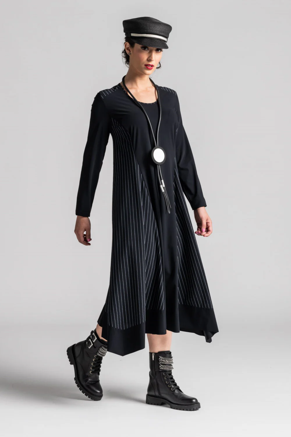 Paula Ryan Side Stripe A Line Tab Dress - Image 4