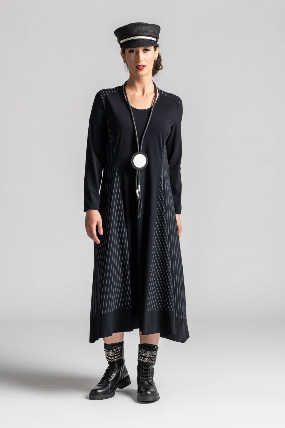 Paula Ryan Side Stripe A Line Tab Dress - Image 5