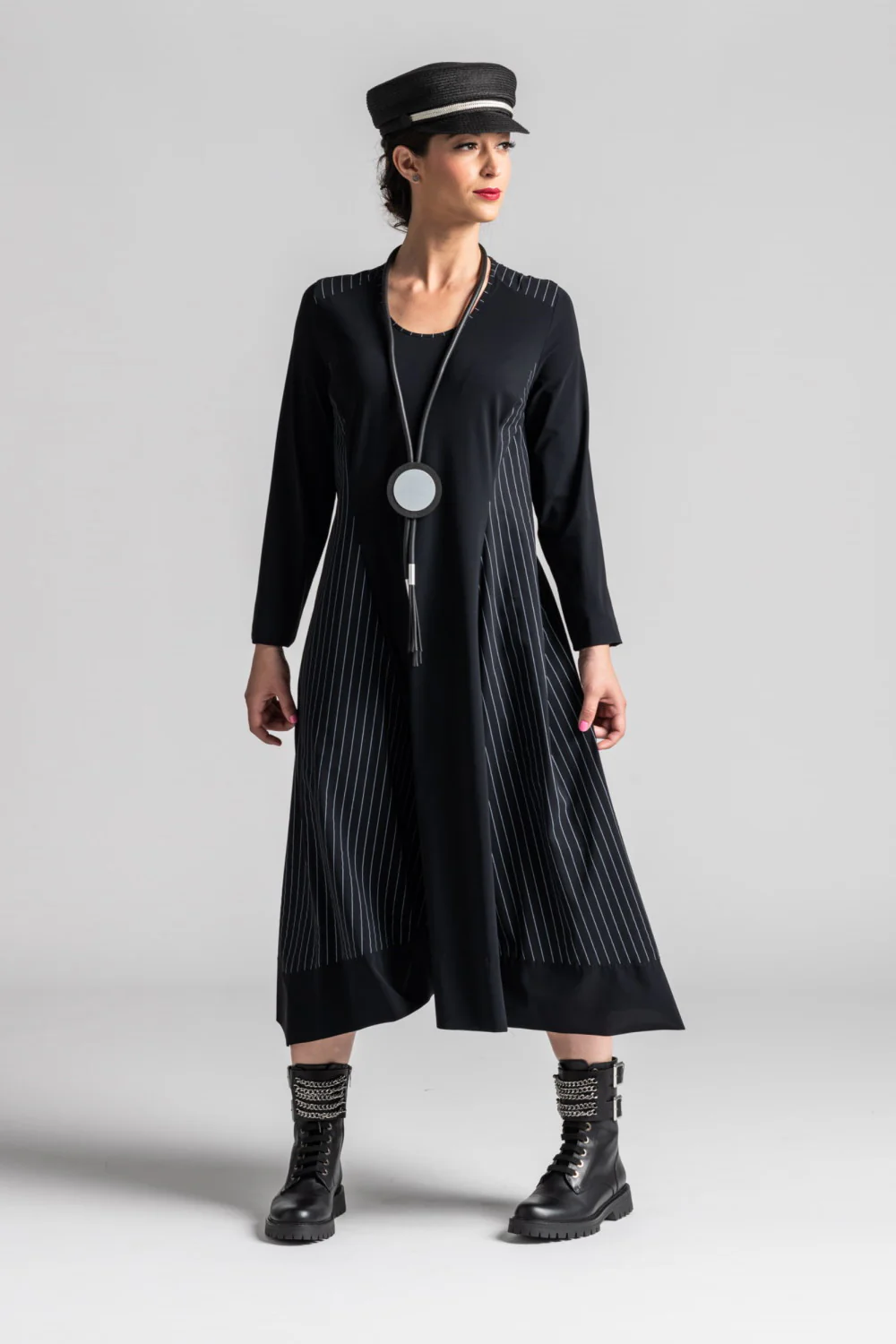 Paula Ryan Side Stripe A Line Tab Dress - Image 9