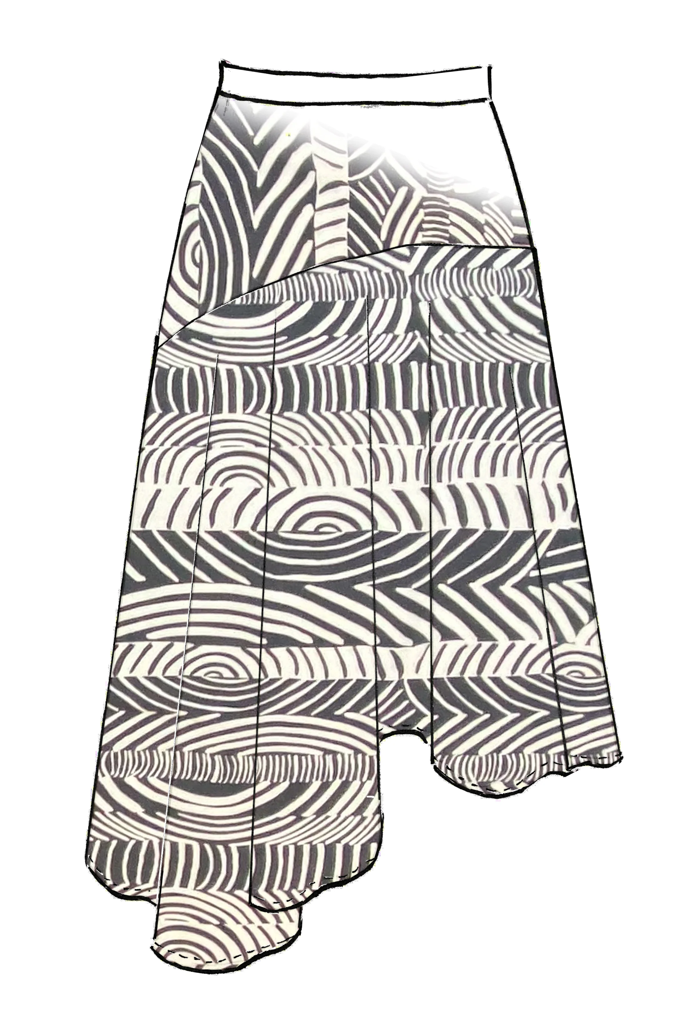 Paula Ryan Drape Front Basque Skirt - Image 4