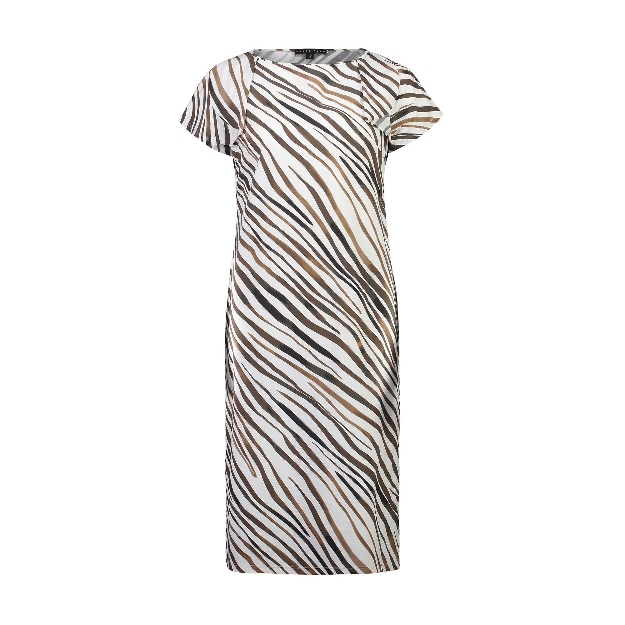 Paula Ryan Soft Cap Dress - Zebra