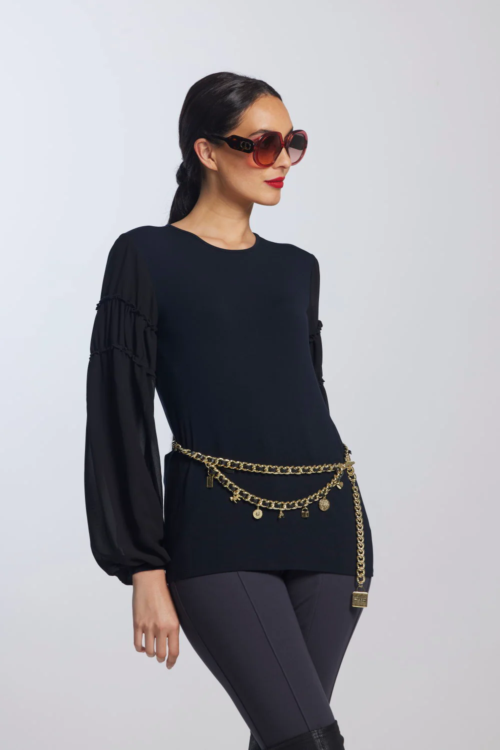 Paula Ryan Soft Sleeve Merino Body Turtleneck Top - Image 2