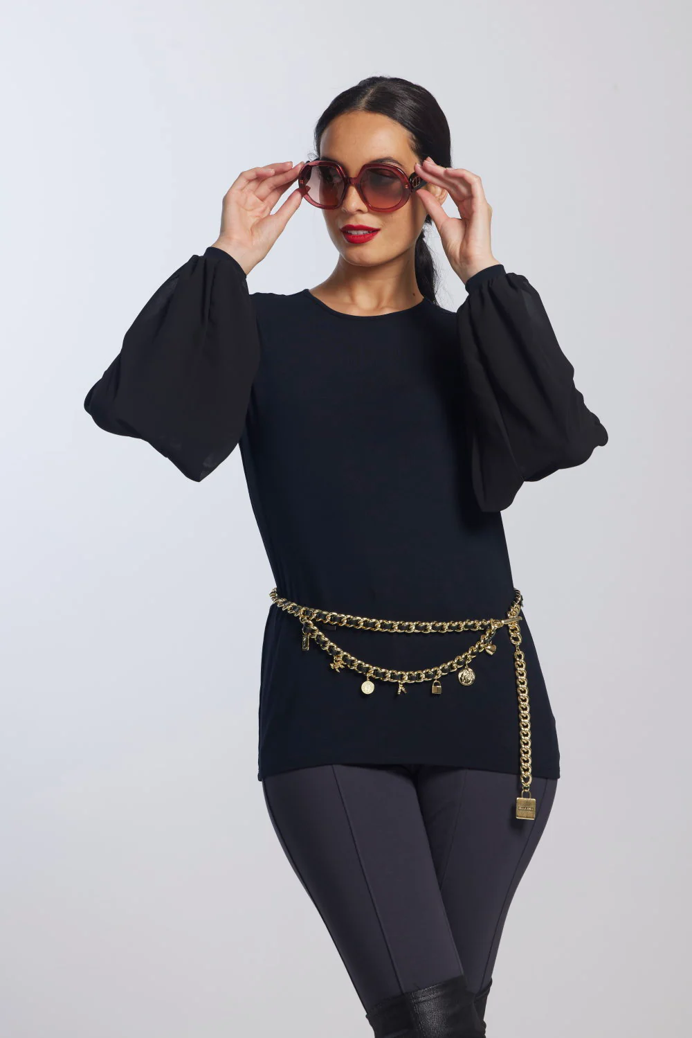 Paula Ryan Soft Sleeve Merino Body Turtleneck Top - Image 3