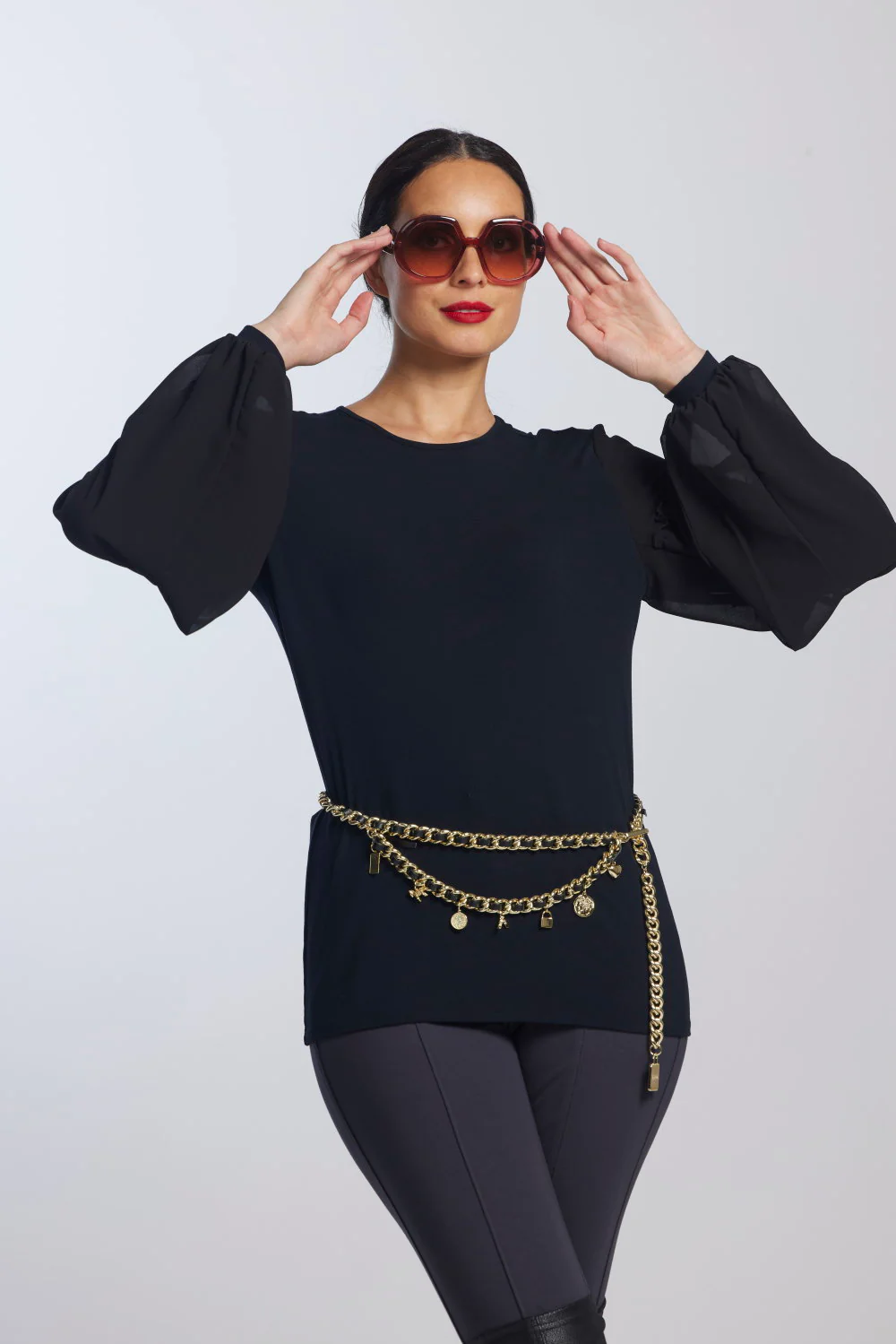 Paula Ryan Soft Sleeve Merino Body Turtleneck Top - Image 7