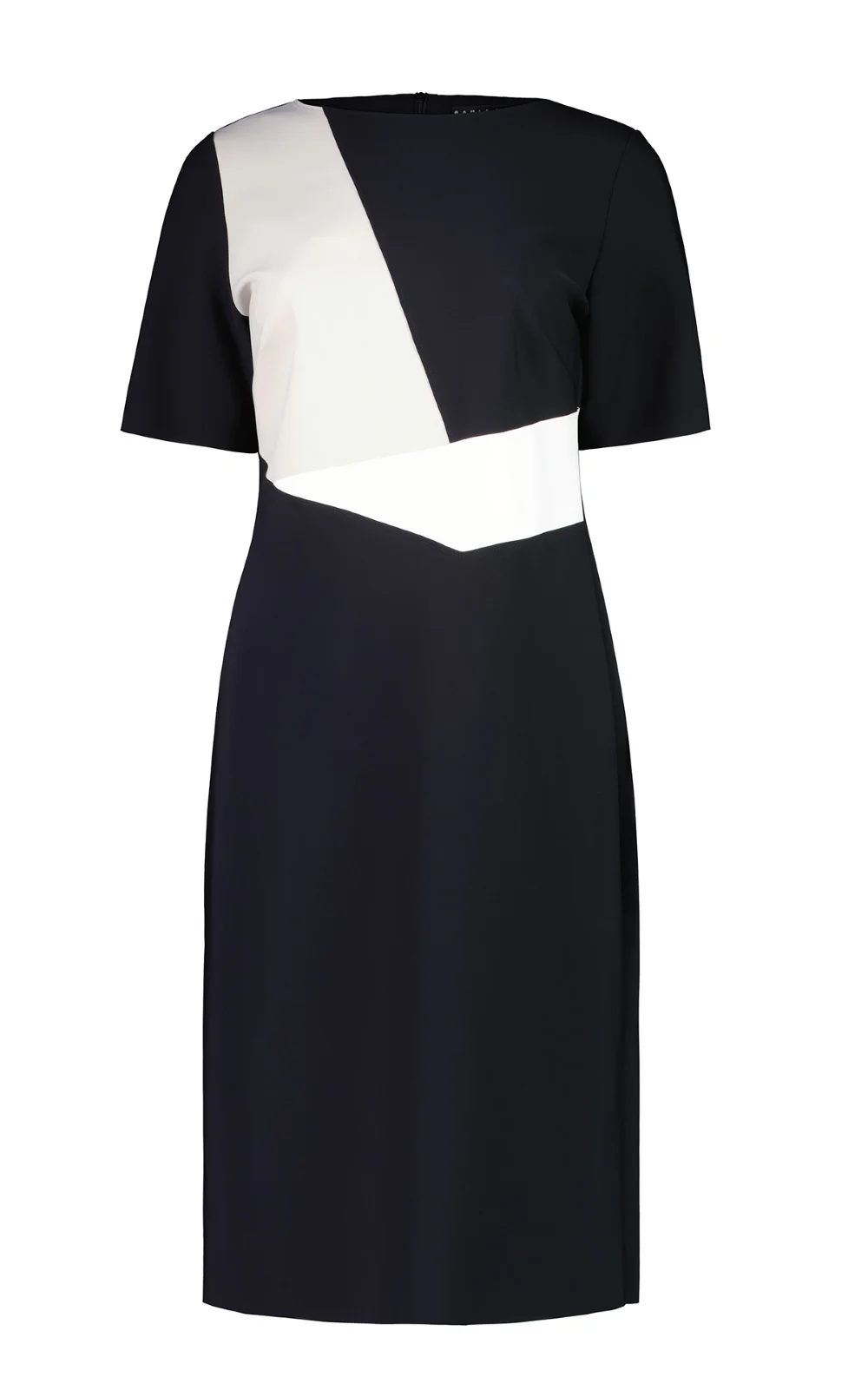 Paula Ryan Spliced Bodice Dress - Black/Sand/White - Image 4