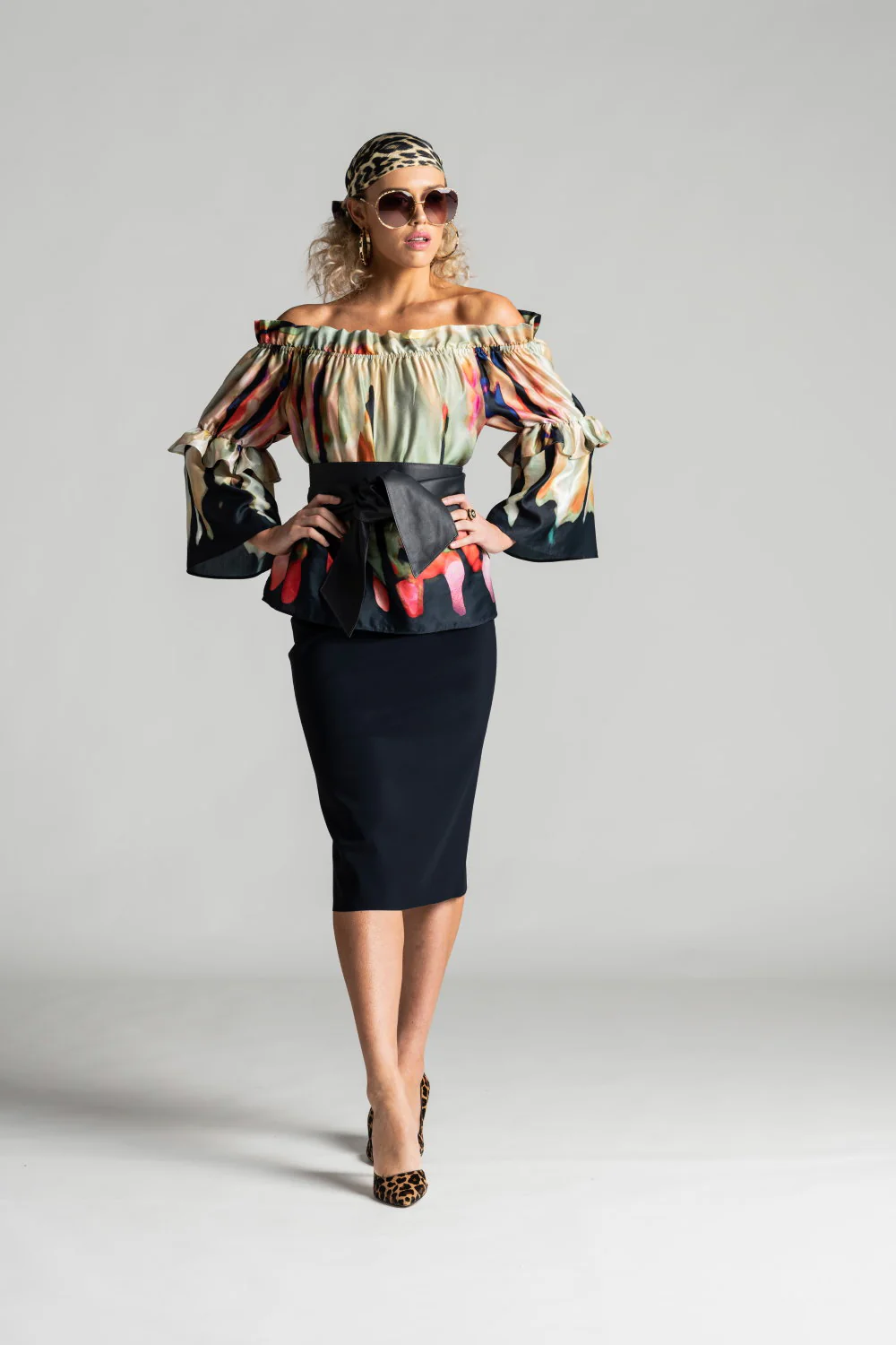 Paula Ryan Stretch Pencil Skirt - Navy - Image 3