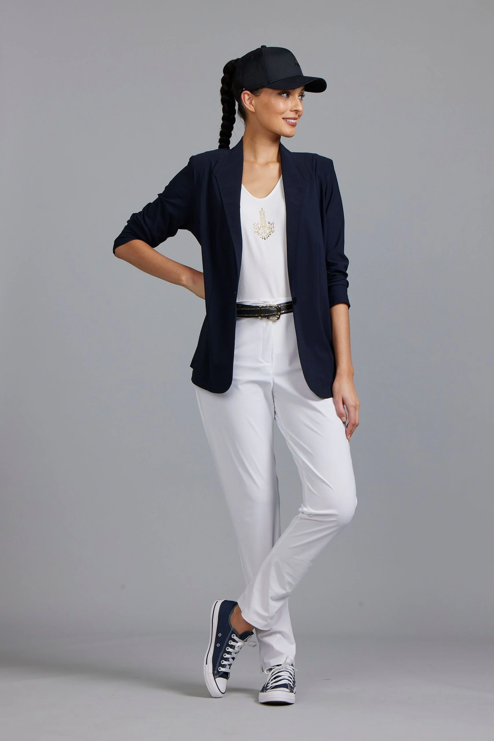 Paula Ryan Summer Blazer - Navy - Image 3