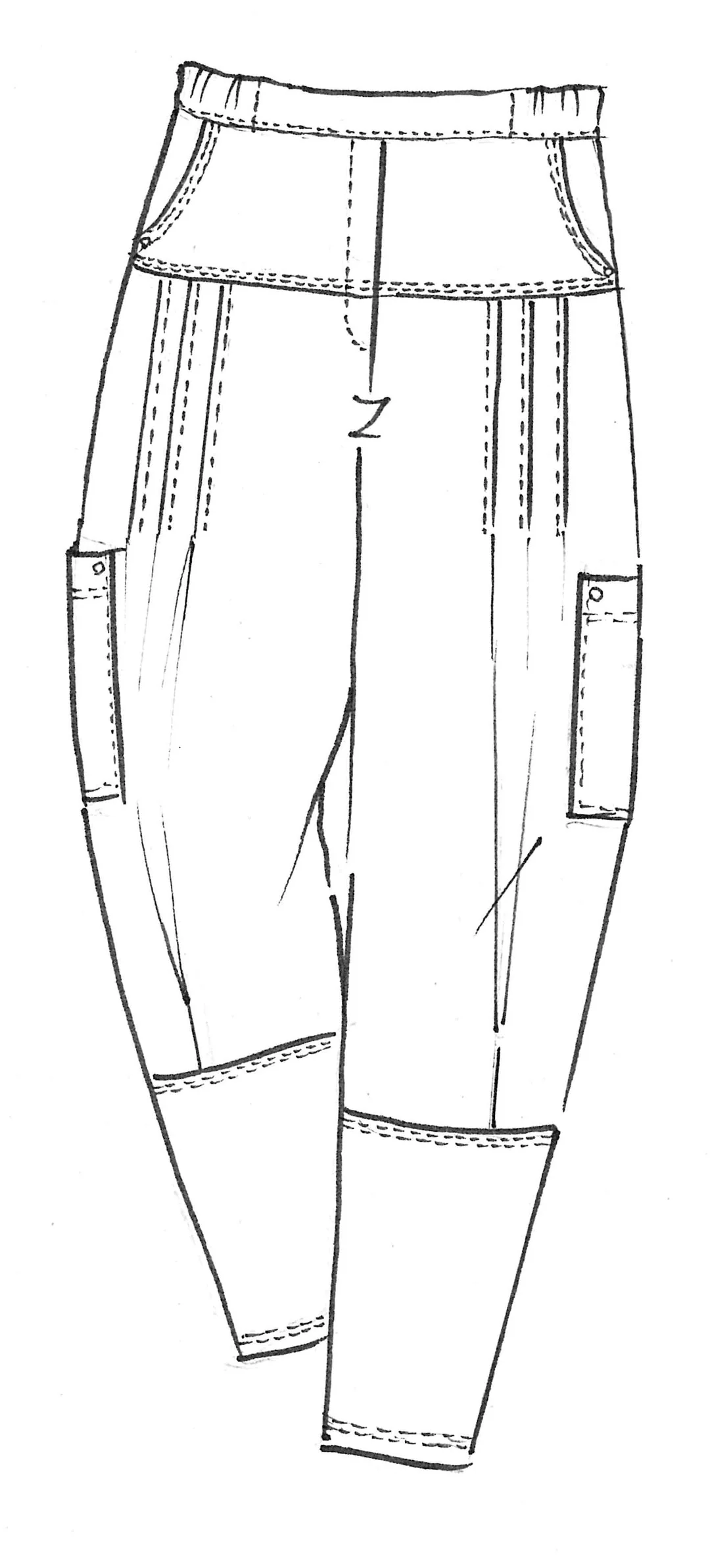 Paula Ryan Tuck Front Basque Pant - Sand - Image 5