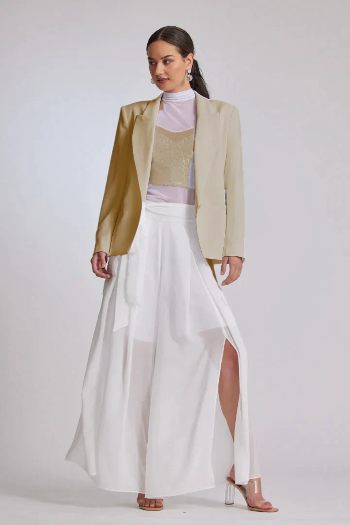 Paula Ryan Tuxedo Blazer - Honey - Image 3