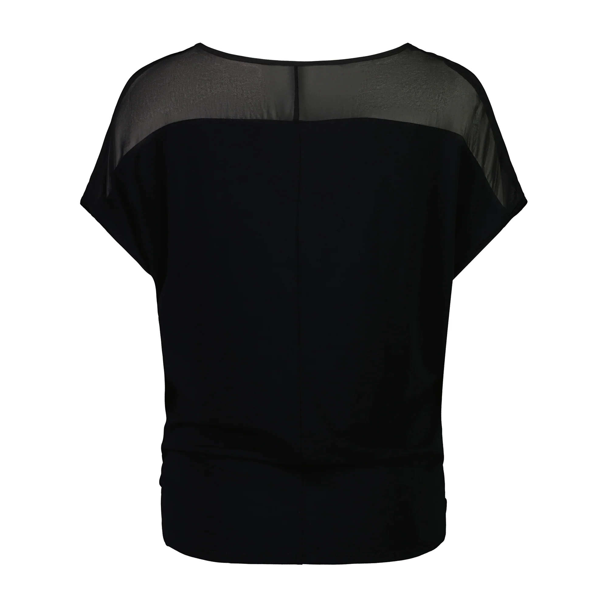 Paula Ryan V-Neck Inset Cuffed Top - Navy - Image 3