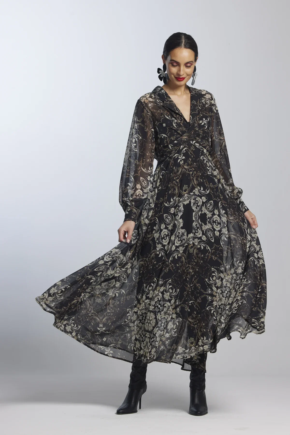 Paula Ryan Venezia Chiffon Crossover Dress - Image 2