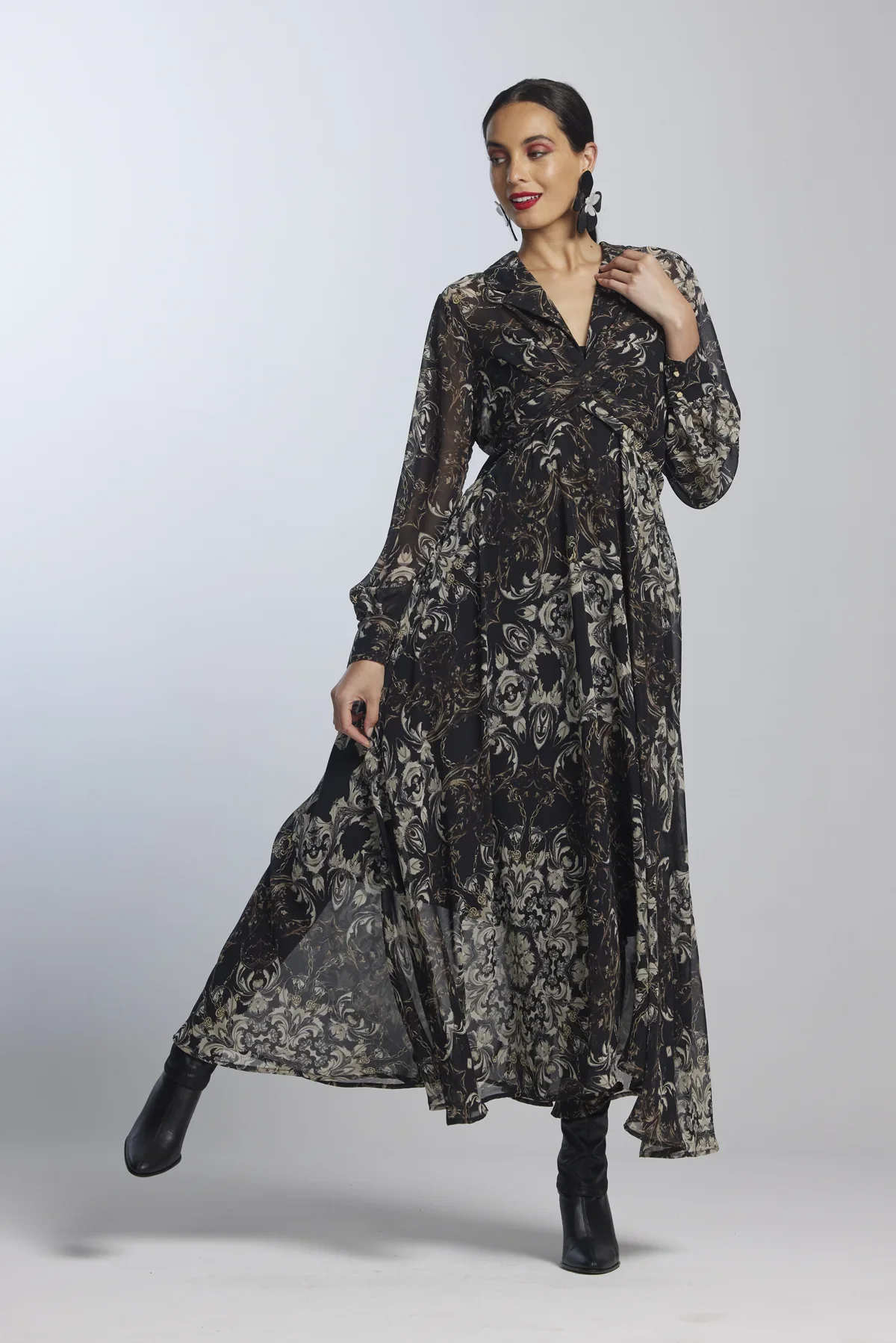 Paula Ryan Venezia Chiffon Crossover Dress - Image 3