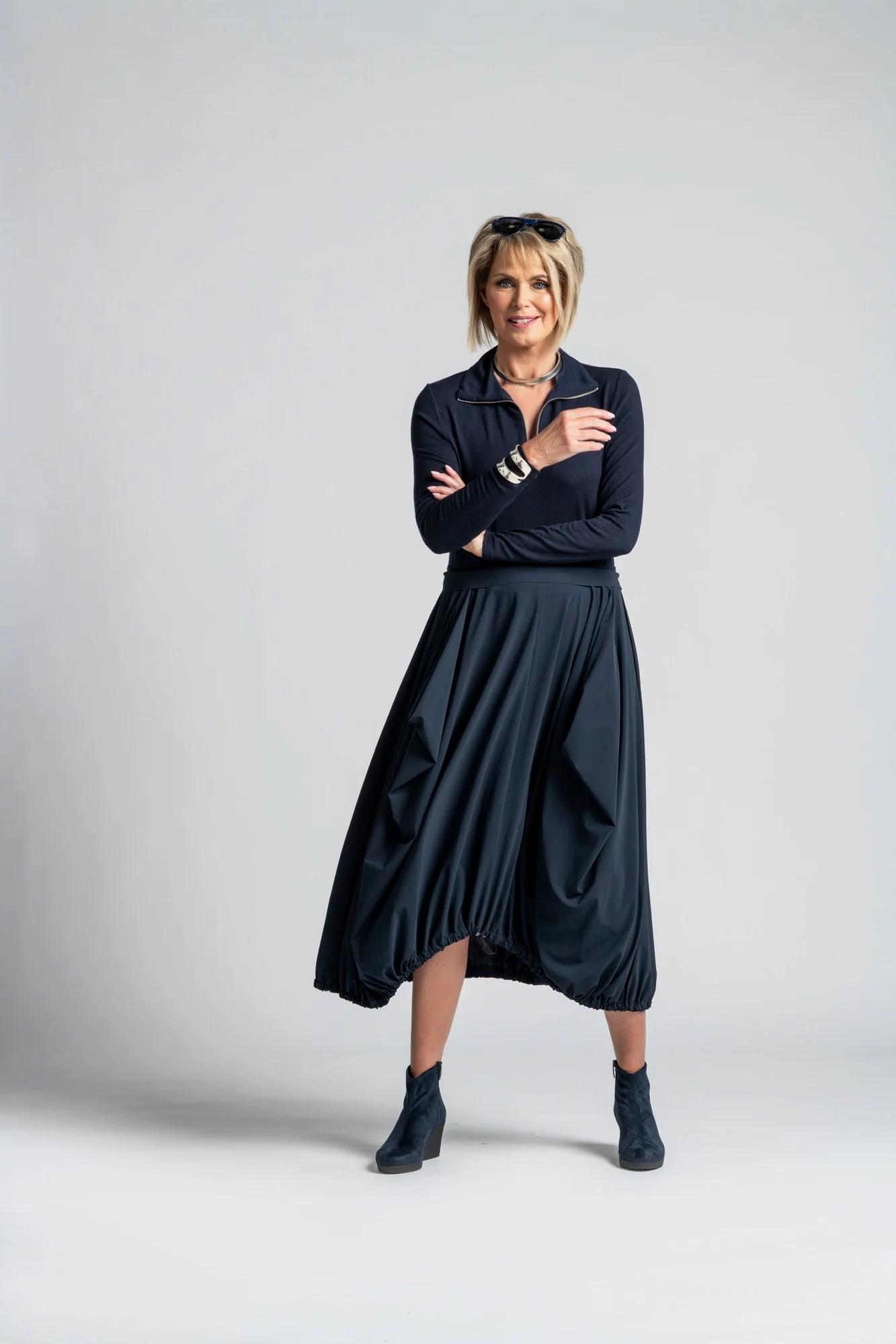 Paula Ryan Zip Tulip Dress-Ironsand - Image 2