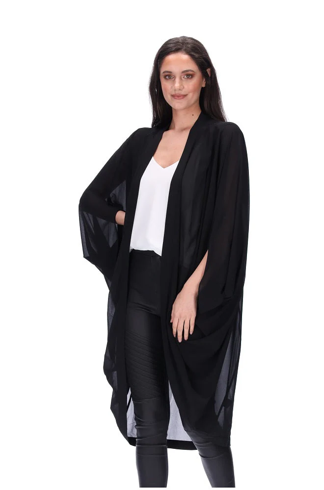 Plain Kimono Black Long - Image 2